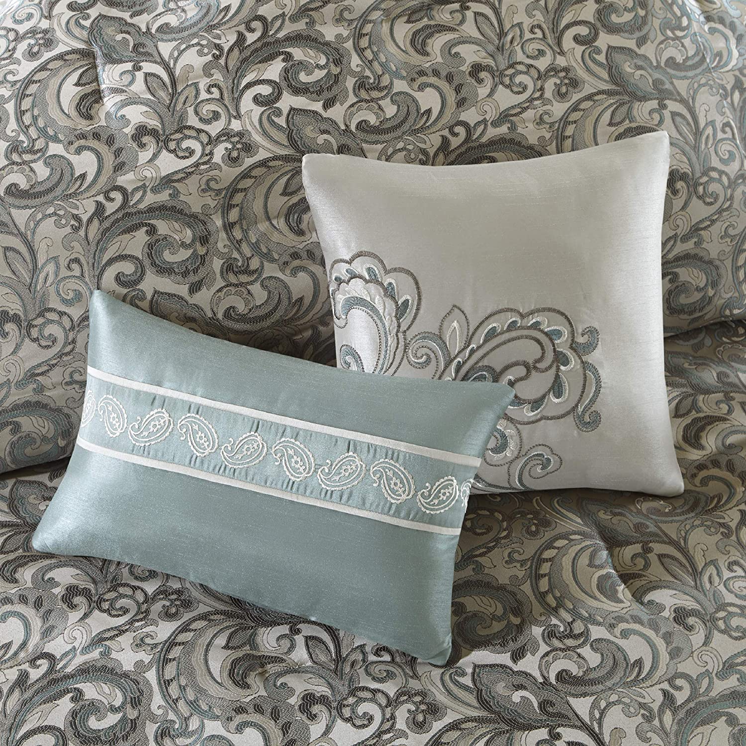 Master Bedroom in a Bag 24 Pcs Faux Silk Comforter Jacquard Set
