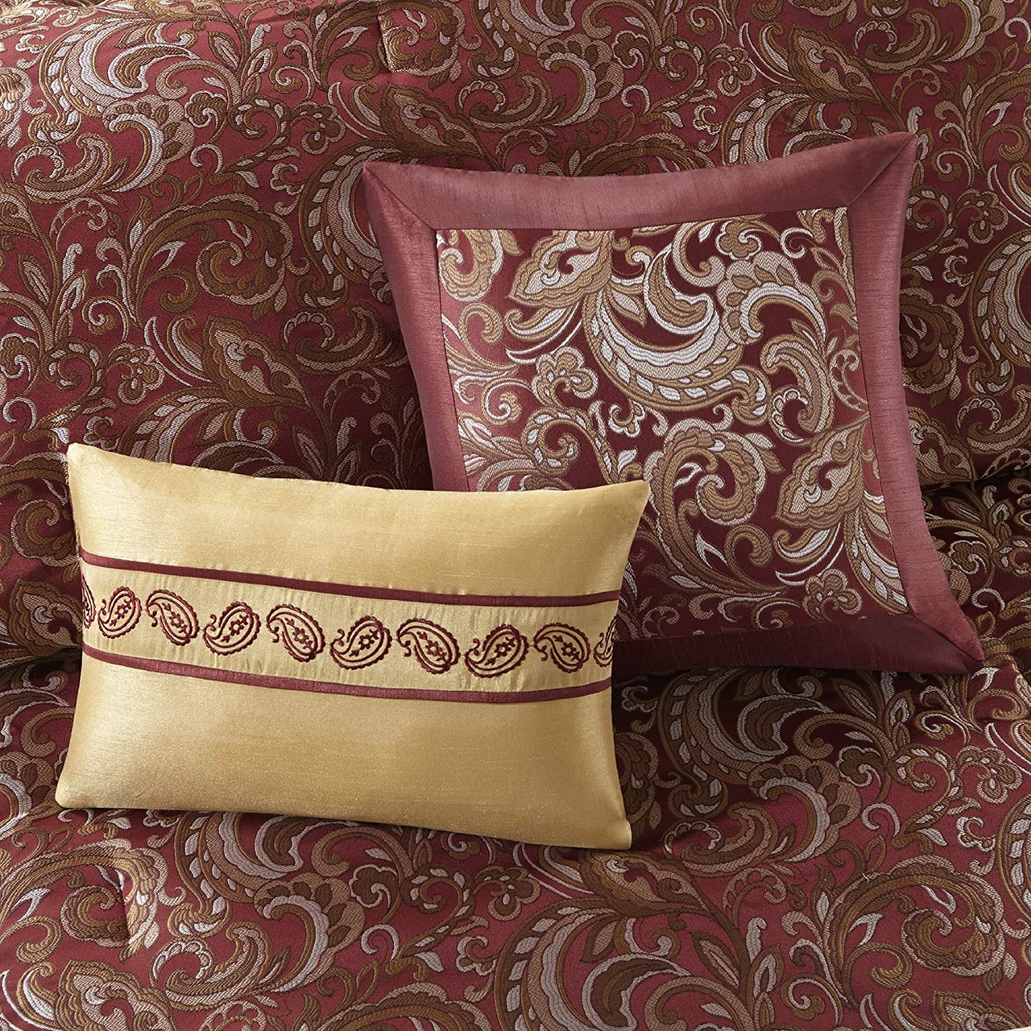 Master Bedroom in a Bag 24 Pcs Faux Silk Comforter Jacquard Set