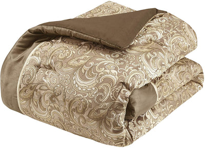 Master Bedroom in a Bag 24 Pcs Faux Silk Comforter Jacquard Set