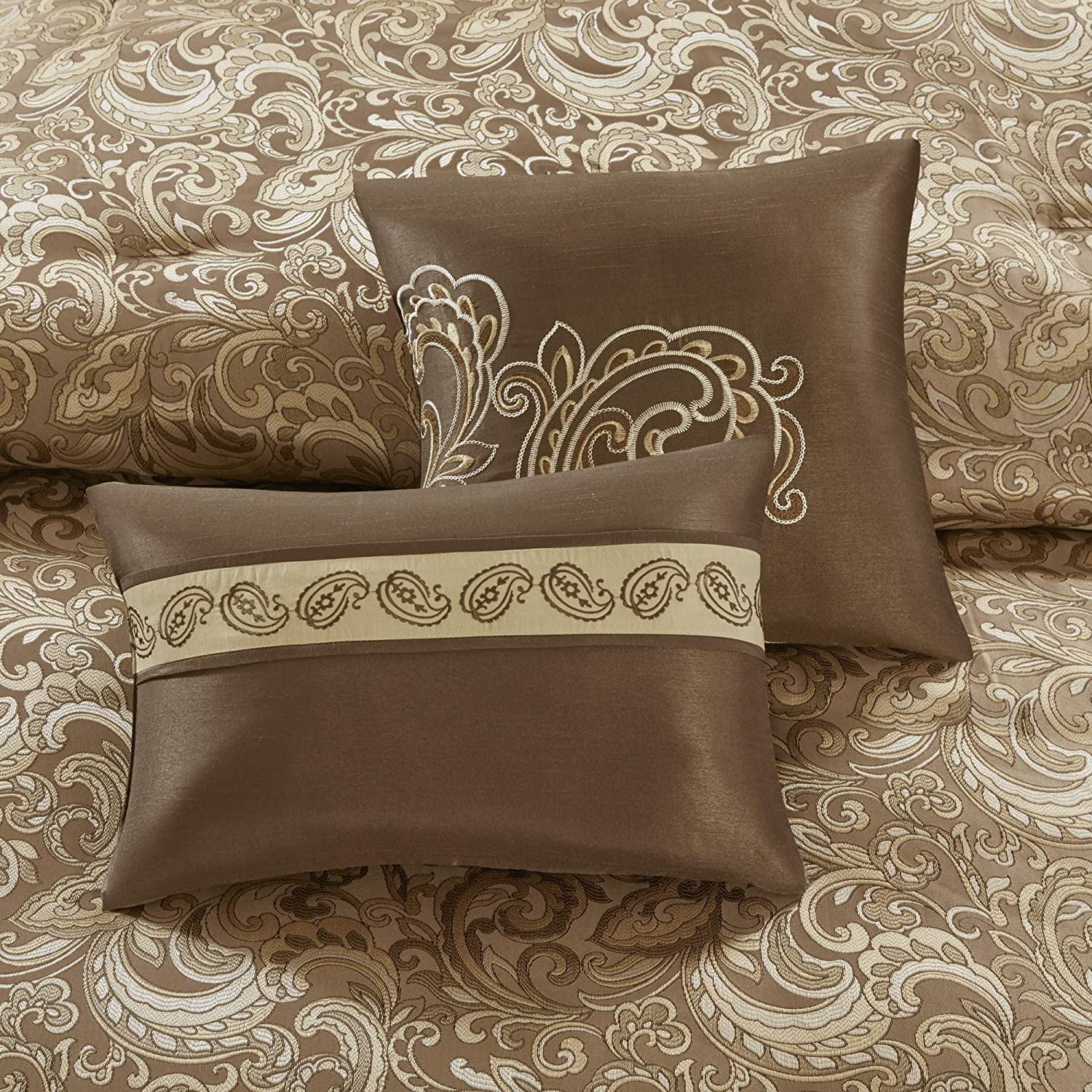 Master Bedroom in a Bag 24 Pcs Faux Silk Comforter Jacquard Set