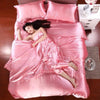 Pure Satin Silk Duvet Cover Double-Sided 4 pcs Set | Anna's Linens