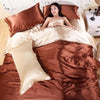 Pure Satin Silk Duvet Cover Double-Sided 4 pcs Set | Anna's Linens