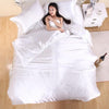 Pure Satin Silk Duvet Cover Double-Sided 4 pcs Set | Anna's Linens