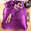 Pure Satin Silk Duvet Cover Double-Sided 4 pcs Set | Anna's Linens