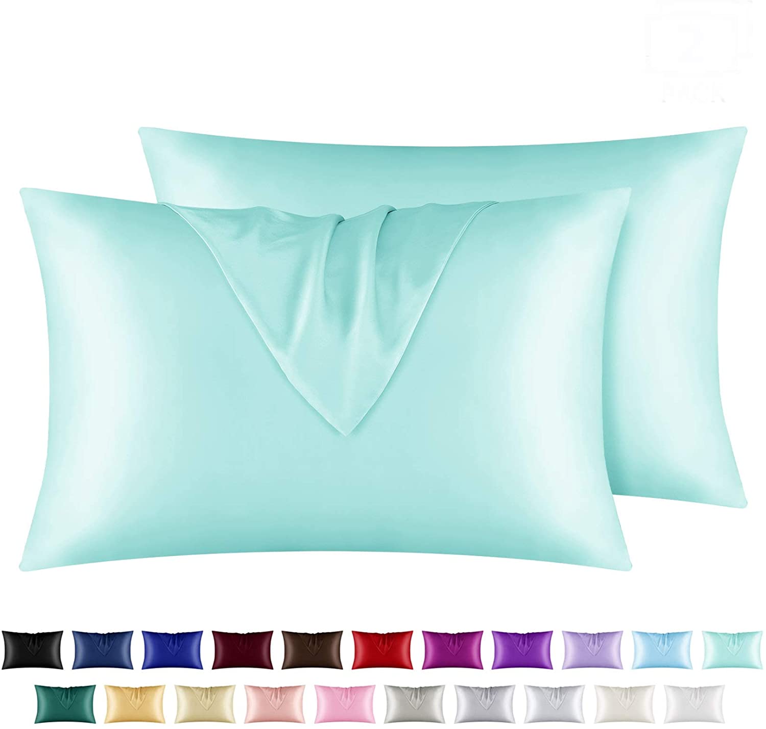 Satin Pillowcase for Hair and Skin Silky Pillowcases Envelop Closure