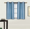 Small Window Short Curtain Faux Silk Semi Sheer Drapes 2 Panels Set
