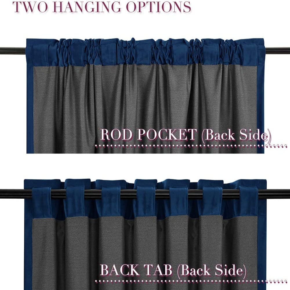 Velvet Room Darkening Thermal Insulated Rod Pocket Window Curtains