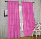 Window Curtains 2-Piece Sheer Panel with 2 inch Rod Pocket - Anna's Linens Store