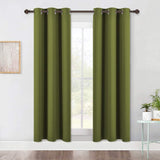 Set of 2 Blackout Window Curtains and Drapes for Kitchen Window Treatment Thermal Insulated Solid Grommet Blackout Drapery Panels