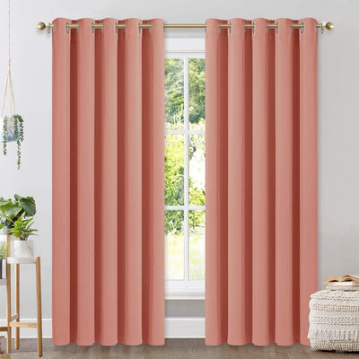 Set of 2 Blackout Window Curtain Treatment Thermal Insulated Drapery Panels - Anna's Linens Store
