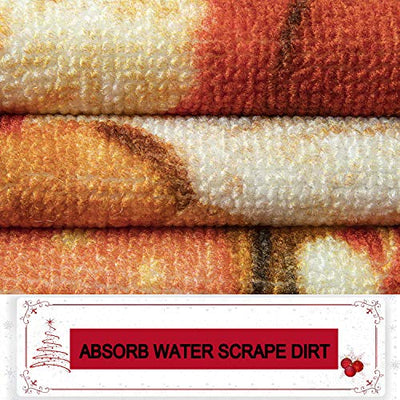 Christmas Runner Rug Santa Welcome Front Door Mat Indoor Outdoor Non Slip Doormat Xmas Holiday Decor Carpet for Living Room Bedroom Bath Kitchen Entrance - Anna's Linens Store