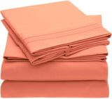 Ensemble de draps hypoallergéniques en microfibre brossée 4 pièces