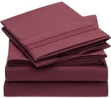 Ensemble de draps hypoallergéniques en microfibre brossée 4 pièces