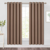 Set of 2 Blackout Window Curtains and Drapes for Kitchen Window Treatment Thermal Insulated Solid Grommet Blackout Drapery Panels