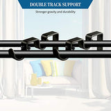 Heavy Duty Curtain Rod Brackets Double Rod Holders Double Curtain Rod Brackets 1" and 5/8" Inch Rod Set of 2 Black / - Anna's Linens Store