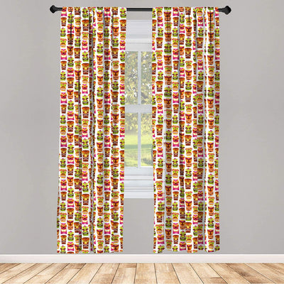 Leopard Texture Illustration Exotic Fauna Inspired Pattern Lightweight Decorative Panels Window Curtains Set of 2 Rod Pocket - Anna's Linens Store