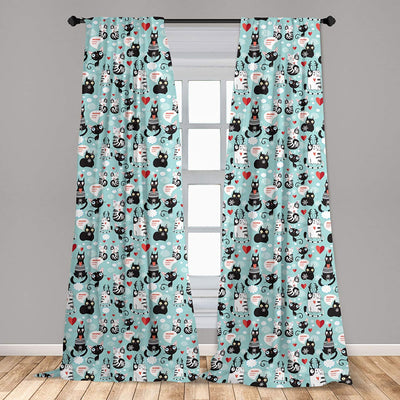Leopard Texture Illustration Exotic Fauna Inspired Pattern Lightweight Decorative Panels Window Curtains Set of 2 Rod Pocket - Anna's Linens Store