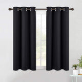 Set of 2 Blackout Window Curtains and Drapes for Kitchen Window Treatment Thermal Insulated Solid Grommet Blackout Drapery Panels