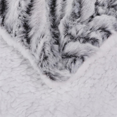 Thickened Double Layer Lamb Down Long Plush Tie dyed Brushed Fleece Blanket - Anna's Linens Store