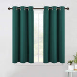 Set of 2 Blackout Window Curtains and Drapes for Kitchen Window Treatment Thermal Insulated Solid Grommet Blackout Drapery Panels
