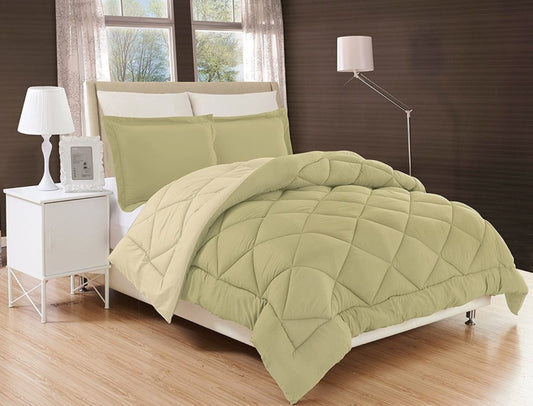All Season 3 pcs Comforter Set Medium Weight Super Soft Down Alternative Reversible - Anna's Linens