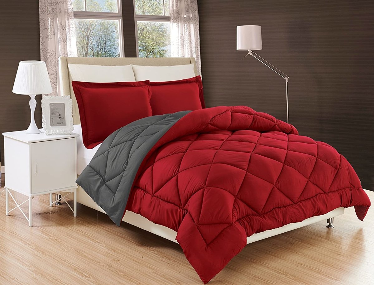 All Season 3 pcs Comforter Set Medium Weight Super Soft Down Alternative Reversible - Anna's Linens