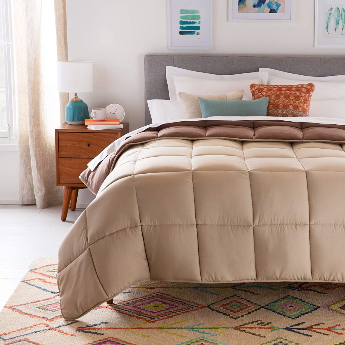 All - Season Quilted Comforter - Corner Duvet Tabs - Hypoallergenic - Plush Microfiber Fill - Anna's Linens