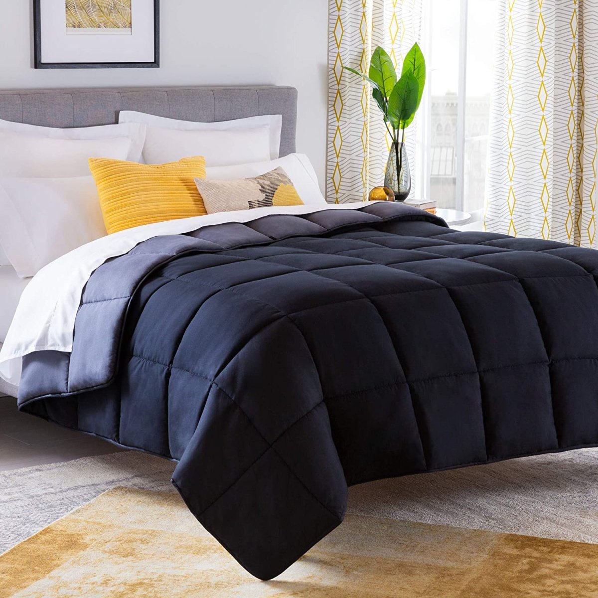 All - Season Quilted Comforter - Corner Duvet Tabs - Hypoallergenic - Plush Microfiber Fill - Anna's Linens