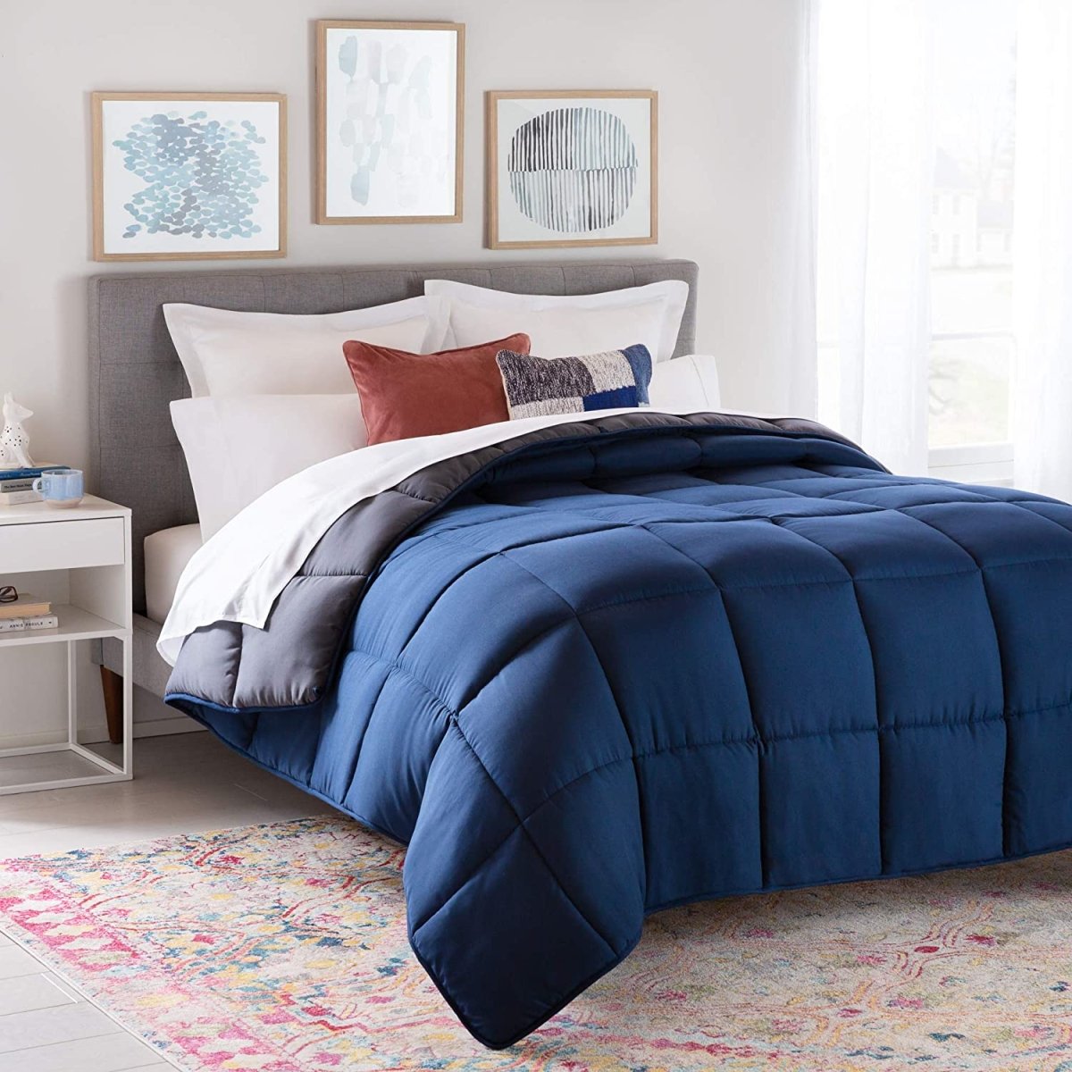 All - Season Quilted Comforter - Corner Duvet Tabs - Hypoallergenic - Plush Microfiber Fill - Anna's Linens