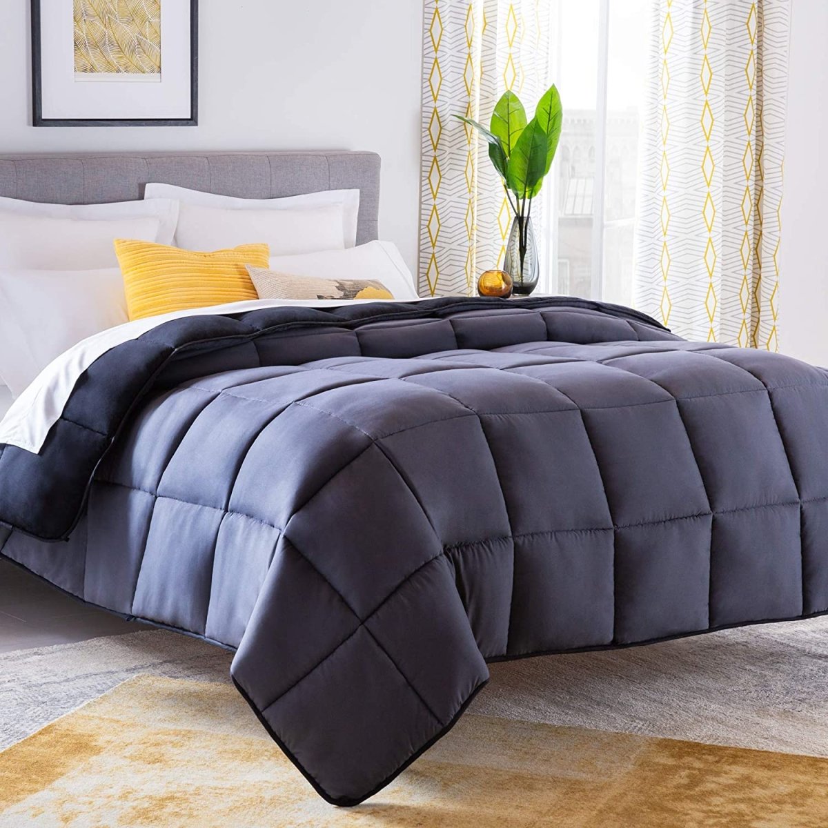 All - Season Quilted Comforter - Corner Duvet Tabs - Hypoallergenic - Plush Microfiber Fill - Anna's Linens