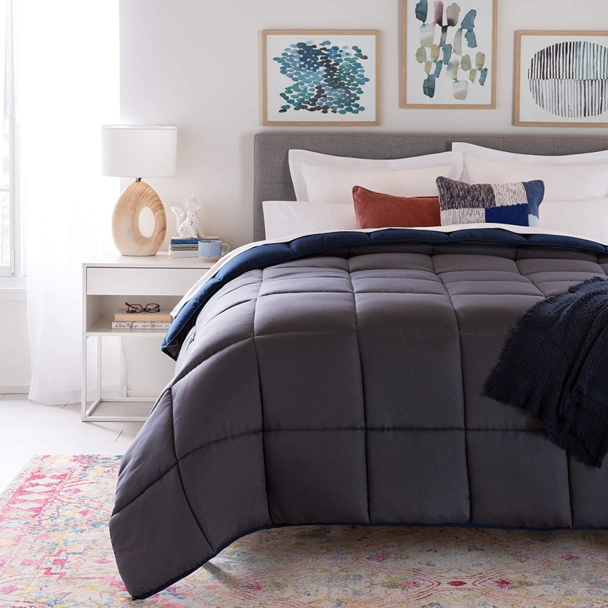All - Season Quilted Comforter - Corner Duvet Tabs - Hypoallergenic - Plush Microfiber Fill - Anna's Linens
