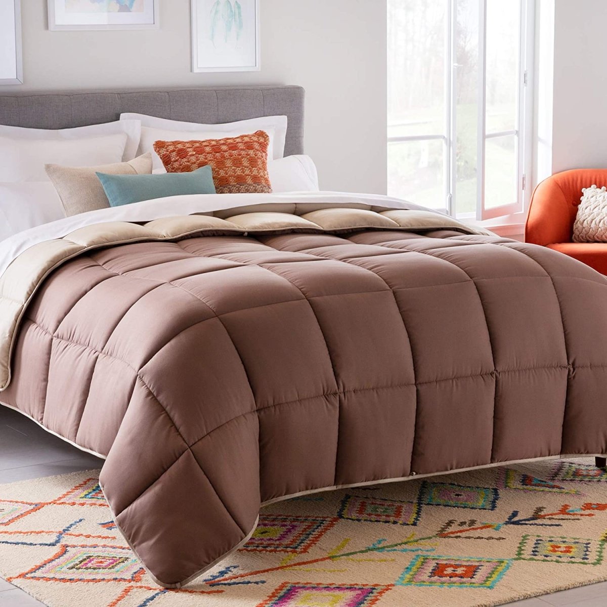 All - Season Quilted Comforter - Corner Duvet Tabs - Hypoallergenic - Plush Microfiber Fill - Anna's Linens