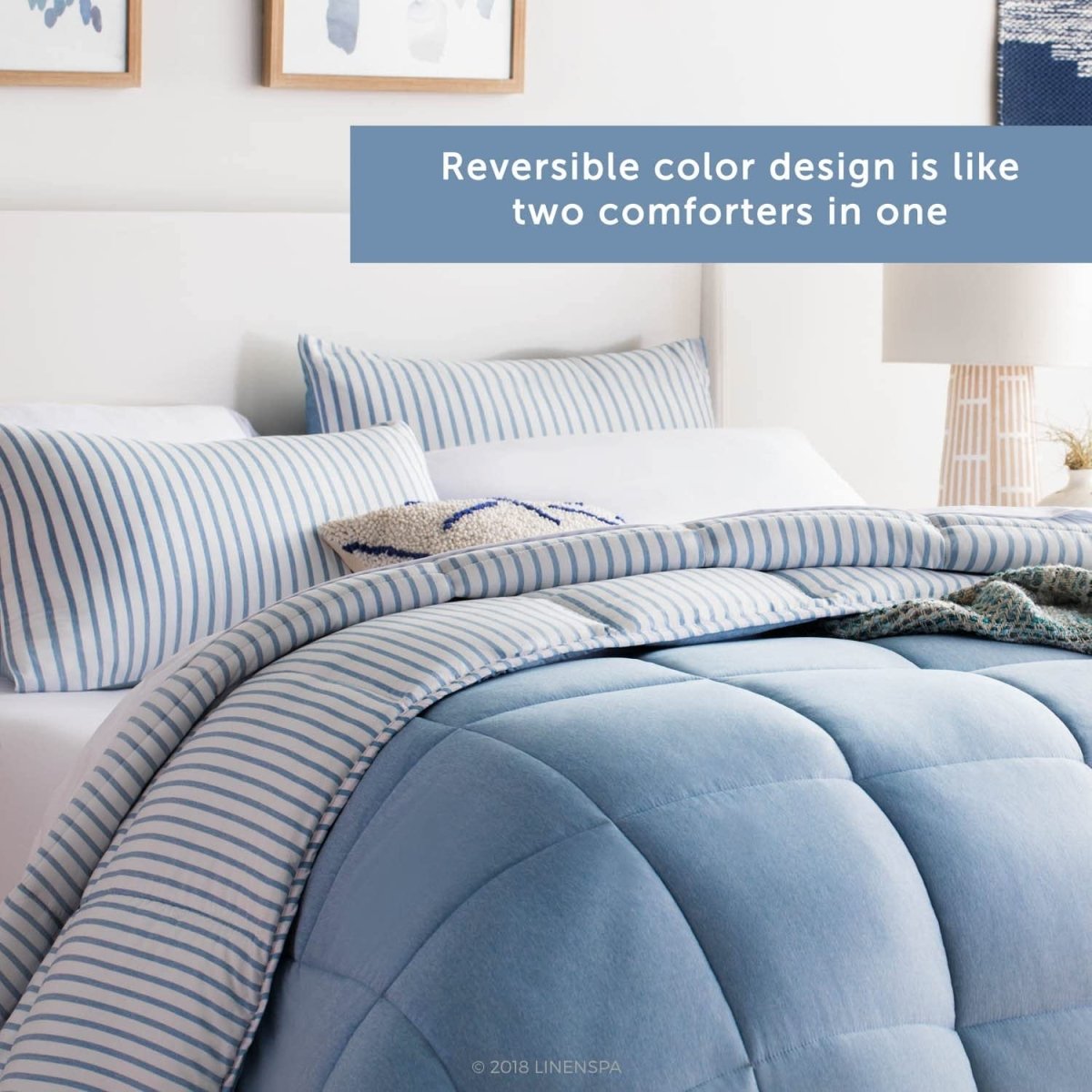 All - Season Quilted Comforter - Corner Duvet Tabs - Hypoallergenic - Plush Microfiber Fill - Anna's Linens