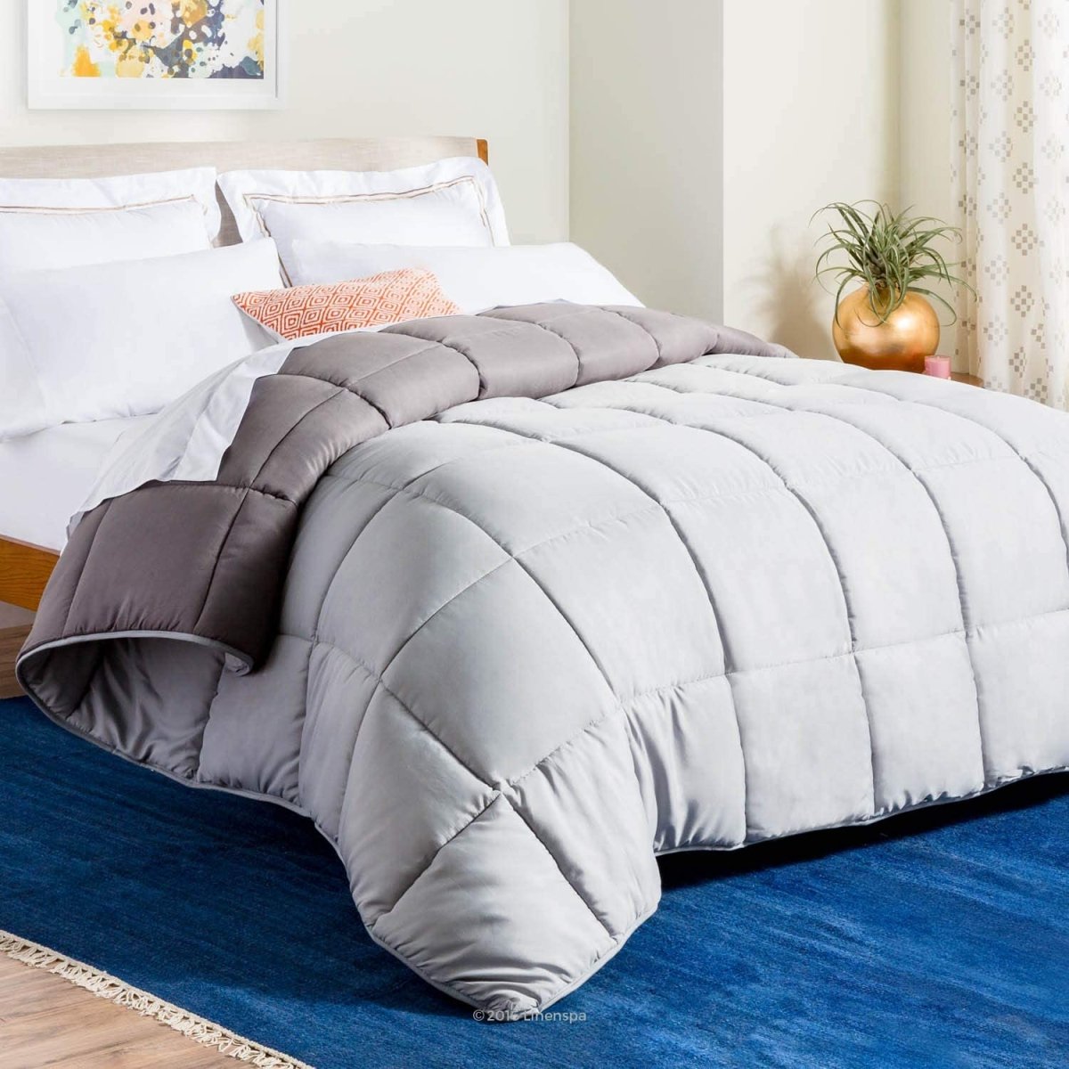 All - Season Quilted Comforter - Corner Duvet Tabs - Hypoallergenic - Plush Microfiber Fill - Anna's Linens