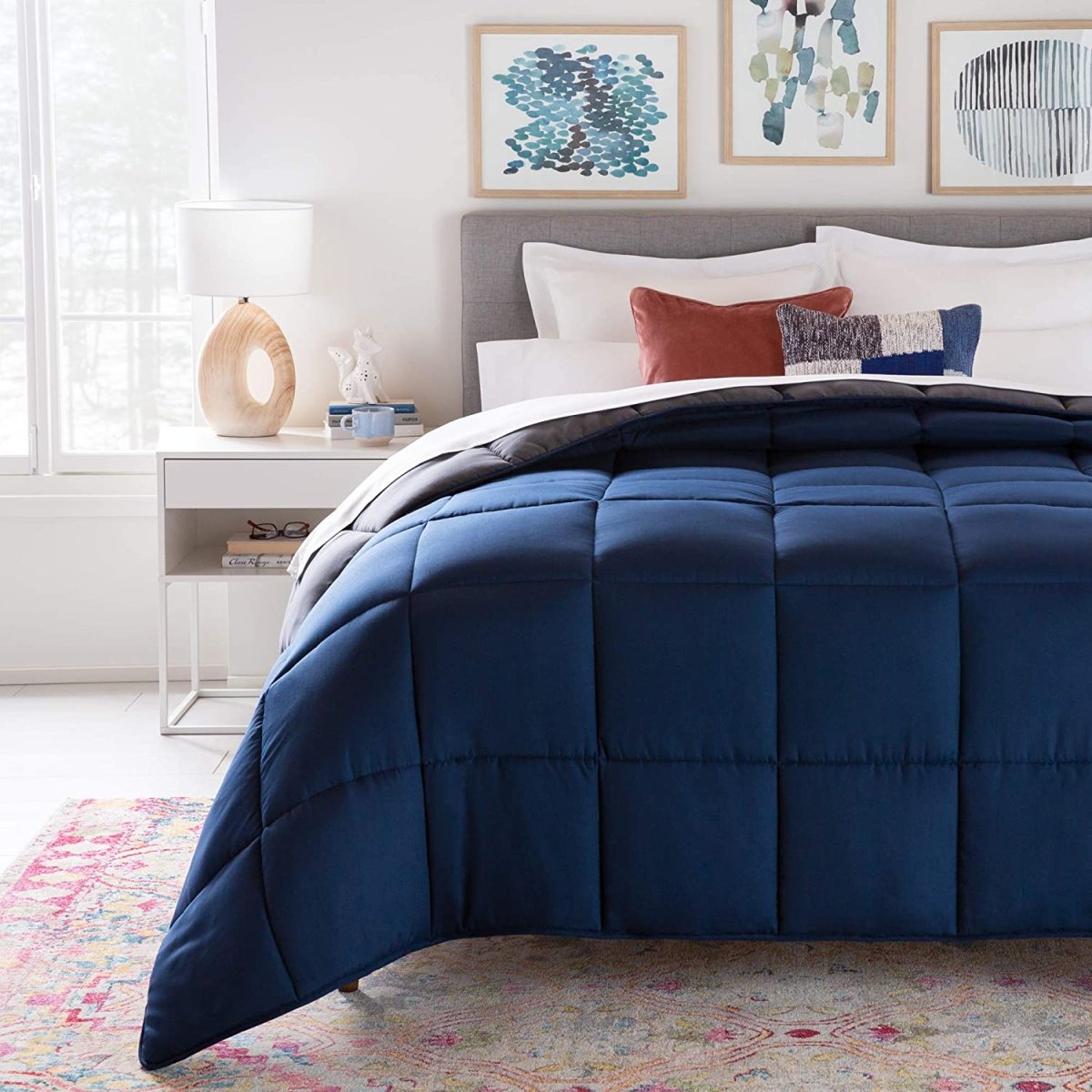 All - Season Quilted Comforter - Corner Duvet Tabs - Hypoallergenic - Plush Microfiber Fill - Anna's Linens