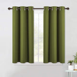 Set of 2 Blackout Window Curtains and Drapes for Kitchen Window Treatment Thermal Insulated Solid Grommet Blackout Drapery Panels