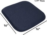 Pack of 4. Memory Foam Chair Cushion Honeycomb Pattern Slip Non Skid Rubber Back Softness Rounded Square 16" x 16" Seat Cover