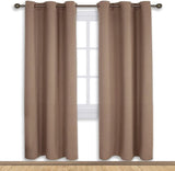 Set of 2 Blackout Window Curtains and Drapes for Kitchen Window Treatment Thermal Insulated Solid Grommet Blackout Drapery Panels