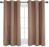 Set of 2 Blackout Window Curtains and Drapes for Kitchen Window Treatment Thermal Insulated Solid Grommet Blackout Drapery Panels