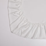 100% Silk Fitted Sheet White Solid Color Pillowcases Elastic Band - Anna's Linens Store