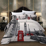 Duvet Cover Set Soft London Themed Comforter Cover Set 3 Pieces - Anna's Linens Store