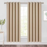 Set of 2 Blackout Window Curtains and Drapes for Kitchen Window Treatment Thermal Insulated Solid Grommet Blackout Drapery Panels