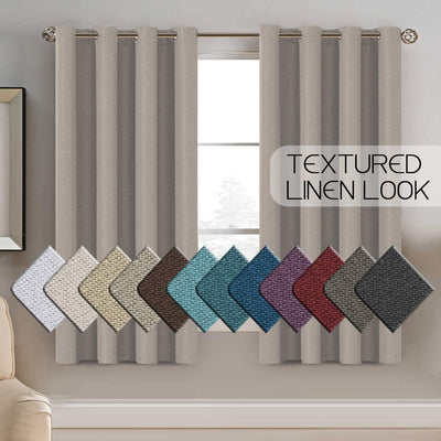 Linen Room Darkening Light Blocking Thermal Insulated Heavy Weight Textured Rich Burlap Curtain 1 Panel - Anna's Linens Store