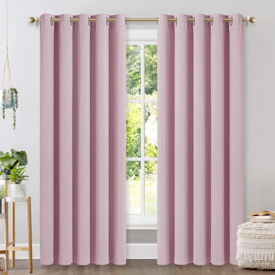 Set of 2 Blackout Window Curtain Treatment Thermal Insulated Drapery Panels - Anna's Linens Store