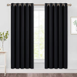 Set of 2 Blackout Window Curtains and Drapes for Kitchen Window Treatment Thermal Insulated Solid Grommet Blackout Drapery Panels