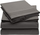 Ensemble de draps hypoallergéniques en microfibre brossée 4 pièces