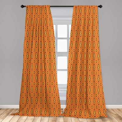 Leopard Texture Illustration Exotic Fauna Inspired Pattern Lightweight Decorative Panels Window Curtains Set of 2 Rod Pocket - Anna's Linens Store