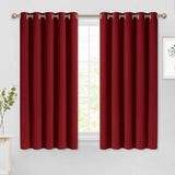 Set of 2 Blackout Window Curtains and Drapes for Kitchen Window Treatment Thermal Insulated Solid Grommet Blackout Drapery Panels