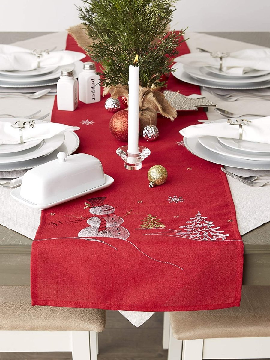 Christmas Holiday Embroidered Placemats 13x19" Set of 4 - Anna's Linens