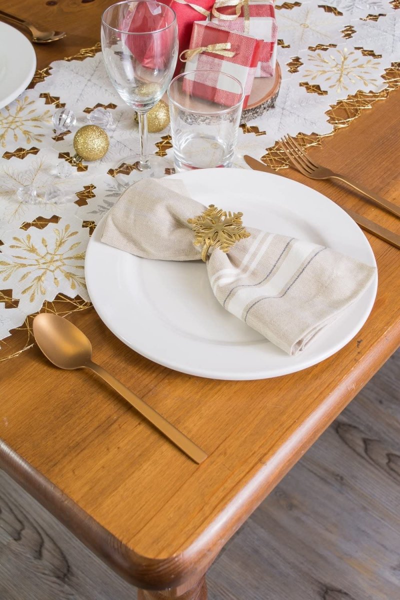 Christmas Holiday Embroidered Placemats 13x19" Set of 4 - Anna's Linens